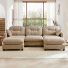 107" Chenille Upholstery U-Shaped Modular Sectional Sofa with Ottoman, Tufted Backrest, Ergonomic Cushions - 3 of 4