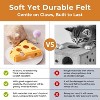 Cheese Shape Cat Toy with Track Balls and Spring Teaser – Interactive Felt Puzzle Box for Indoor Cats Anti-Slip Suction Base (Yellow) - 2 of 4