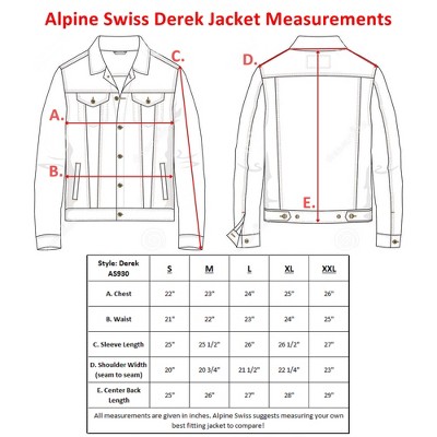 Alpine Swiss Derek Men’s Classic Denim Trucker Jacket DNM MED — фото 5