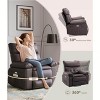 GustoWave Power Rocker Swivel Recliner Chair - Heat and Massage, Adjustable Electric Recliner Ergonomic PU Leather Single Sofa - 4 of 4