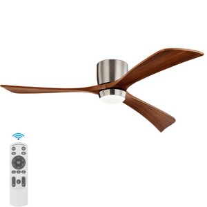 Wanze of Ocean 52 in. 3-Blade Smart Indoor Flush Mount Ceiling Fan with Remote Control, Noiseless Reversible DC Motor, Dimmable LED Light - 1 of 4