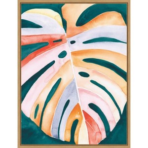 Amanti Art Multicolor Monstera I by Jennifer Paxton Parker Framed Canvas Wall Art - 1 of 4