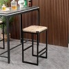 KWPZQEB Boho Bar Stools Set of 2, Rectangular Counter Stools with Metal Frame, Paper Rope Woven Tall Bar Stools for Kitchen Island, Dining Room - 4 of 4