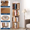 ODK Rotating Bookshelf - 4 Tier Wooden Floor Standing Bookcase Storage Rack 360 Display Small Corner Bookshelf Narrow Bookcase Organizer for Study - 4 of 4