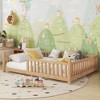 NicBex Twin/Full Size House Floor Bed Frame with Fence & Roof & Lights,Modern Toddler Bed for Bedroom,Kids Room,Playrooms - 4 of 4