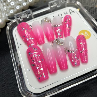 Vynxaria Pink Premium Press-On Nails for Effortless Style Size S