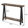 Homhougo Farmhouse Console Table, 43.3" Entryway Table with Storage Brown - 2 of 4