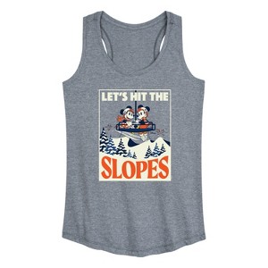 Women's - Disney - Lets Hit The Slopes Graphic Racerback Tank - 1 of 4