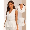 Allegra K Women's Office Lapel Collar Button Down Belted Sleeveless Blazer Vest - 2 of 4