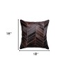 HomeRoots Set of Two 18" Chocolate Chevron Cowhide Throw Pillows - 3 of 4