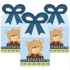 Big Dot of Happiness Baby Boy Teddy Bear - Square Favor Gift Boxes - Baby Shower Bow Boxes - Set of 12 - 2 of 4
