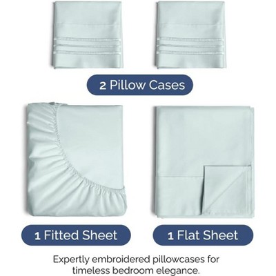 Ice Blue Queen Deep Pocket Microfiber Sheet Set