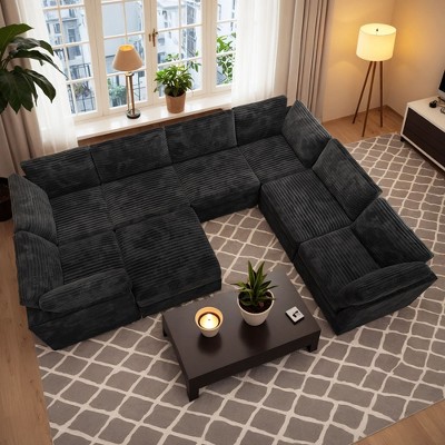 XIZZI Luxury Modular Sectional Sofa Couch, Oversized Cloud Couch for Living Room, Deep Seat Upholstered Convertible Sleeper Sofa