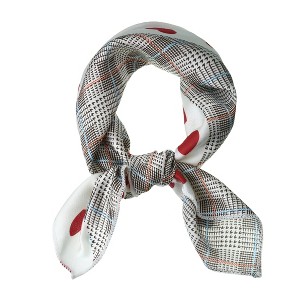 Allegra K Women's Love Heart Silky Hair Scrunchies Square Scarves Neckerchief - 1 of 4