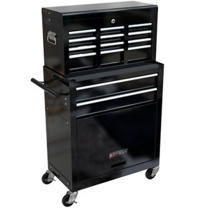 Vynxaria Utility Storage Cabinets - High Capacity 8-Drawer Rolling Tool Chest, 24.2"W x 42.8"H x 13"D, Black - 1 of 4