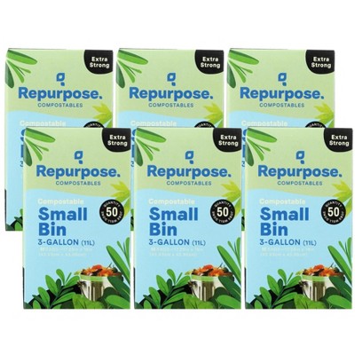Repurpose Small Bin 3 Gallon Extra Strong Bags - Case of 6/50 ct