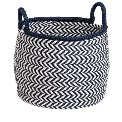Colonial Mills Prevé Basket - White & Navy 18"x18"x17"