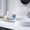 Attop Marble Bathroom Countertop Organizer - Detachable 7 Slots Electric Toothbrush and Toothpaste Holde Drainage Grey - 3 of 4