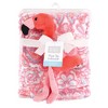 Hudson Baby Infant Girl Plush Blanket with Toy, Flamingo, One Size - 2 of 2