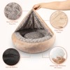 JOEJOY Dog Beds for Small Medium Dogs, Cozy Cuddler Luxury Puppy Pet Bed with Blanket Attached, Donut Round Calming Anti-Anxiety Dog Burrow Cave Bed - 4 of 4