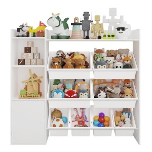 Kids Toy Storage Organizer with 8 Removable Toy Bins, 4-Tier Toy Organizers Kid Bookshelf and Toy Storage for Bedroom - 1 of 4