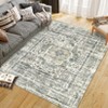 COZONY Vintage Boho Floral Hallway Runner Rug — Washable Low Pile Area Rug with Non-Slip Backing, Stain-Resistant Medallion Carpet for Bathroom - 3 of 4