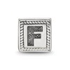 Black Bow Jewelry Triangle Block, Letter F Sterling Silver Bead Charm - 3 of 4
