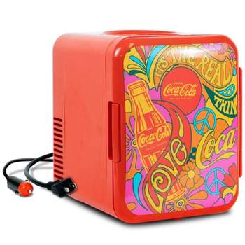 Coca-Cola Retro 18 Can Mini Fridge 22L (23 qt), AC/DC Portable Cooler for  Snack Lunch Drinks, Includes 12V and AC Cords, for Home Office Dorm  Cottage