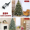 Tangkula 6ft Pre-lit Snowy Christmas Tree Pre-strung Xmas Decoration Tree w/ 250 Warm White LED Lights & 818 PVC Tips - 4 of 4