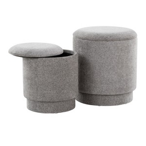 Sapphtopaz Modern Nesting Ottoman with Storage Upholstered Versatile Storage Ottoman Vanity Stool for Living Room,Bedroom - 1 of 4