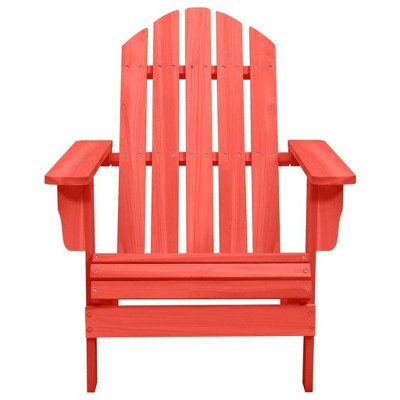vidaXL Adirondack Chair Lounge Patio Lawn Chair for Garden Solid Wood Fir - Red