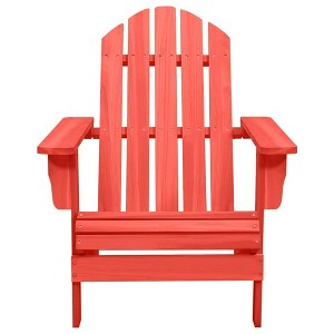 vidaXL Adirondack Chair Lounge Patio Lawn Chair for Garden Solid Wood Fir - Red - 1 of 4