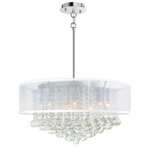 CWI Lighting Radiant 12 Light Drum Shade Chandelier With Chrome Finish - 1 of 4