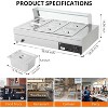 6x12QT Food Warmer 1500W Bain Marie Buffet Pan Steam Table 6-Pan With Glass Shield & Adjustable Temp & Auto Shut Off & Dry Burning Indicator - 2 of 4