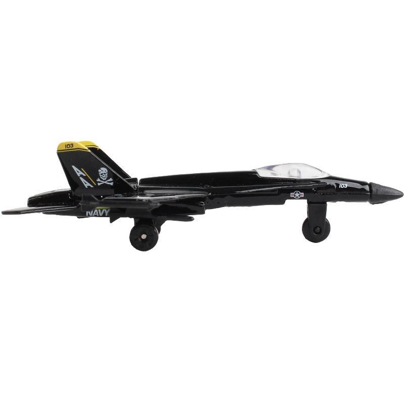 McDonnell Douglas F/A-18 Hornet Fighter Aircraft Black "United States Navy" w/Runway Section Diecast Model Airplane by Runway24, 2 of 4