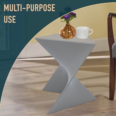 Randolph Grey Triangular ABS Plastic Side Tables Set of 4