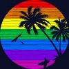 Junior's Design By Humans Rainbow Summer By clingcling T-Shirt - 2 of 3