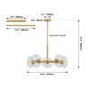 DOMETOUR 26'' Gold 5-Light Chandelier with Glass Shades, Mid-Century Pendant Light for Dining Room, Living Room, or Kitchen (No Bulb) - 4 of 4