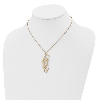 Chisel Stainless Steel Yellow IP-plated FAITH Pendant on a 16" Cable Chain Necklace with 2" Ext.