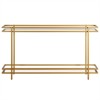 25" Brass Finish Console Table - Henn&Hart - 2 of 4