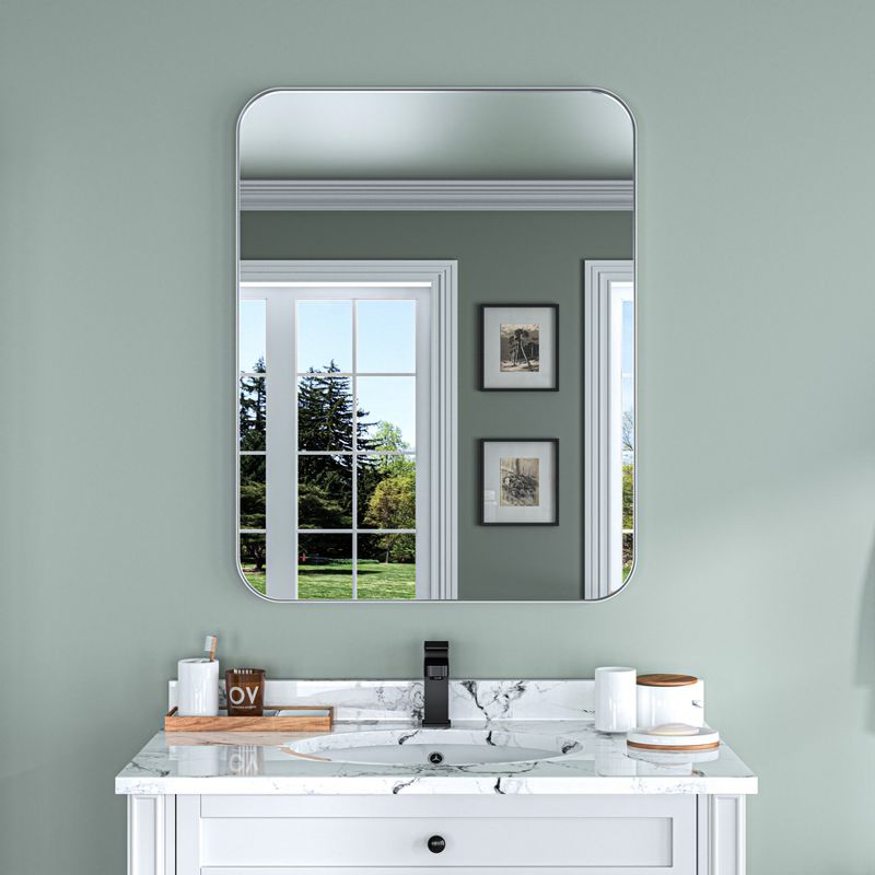 Organnice Aluminum Frame Bathroom Vanity Mirror with Clear Glass, 3 of 7