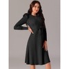 Seta T Women's Puff Long Sleeve Crewneck Tie Waist A-Line Ribbed Knit Midi Sweater Dress - 2 of 4