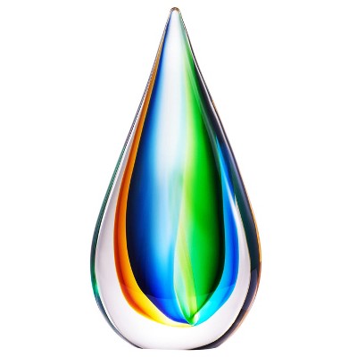 Luxury Lane Hand Blown Teardrop Sommerso Art Glass Sculpture