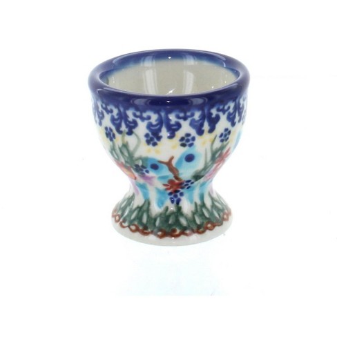 Ceramic White and Blue Single Egg Cup