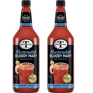 Mr & Mrs T Horseradish Bloody Mary Mix, 1L Bottle, 2 Pack – Premium Cocktail Mixer for Spicy Bloody Marys, Ready to Use - 1 of 4
