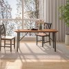 59'' Folding Picnic Table Acacia Wood Dining Table with Metal Frame - 2 of 4