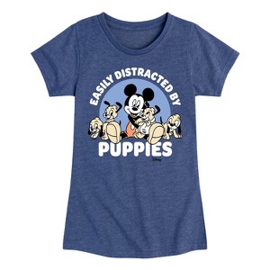 Girls' - Disney - Mickey Mouse Fitted Short Sleeve Graphic T-Shirt - 1 of 4