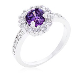 Slickblue 2.1 Ct Round Cut Classic Halo Ring for Women in Rhodium Plated, in 6 Color Options, Sizes 5-10 - 1 of 4