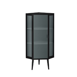 OUTSUPPLY Bathroom Storage Cabinets, Floor Coner Cabinet with Glass Doors and Shelves for Bathroom, Living Room, Bedroom - 1 of 4