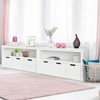 Tangkula Kids Toy Storage Organizer 3 Drawers w/Hidden Wheels Multifunctional Bookcases Cabinets & Shelves White - 3 of 4